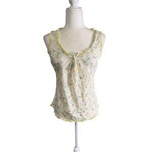 Express Y2K Floral Silk Fairycore Top – S